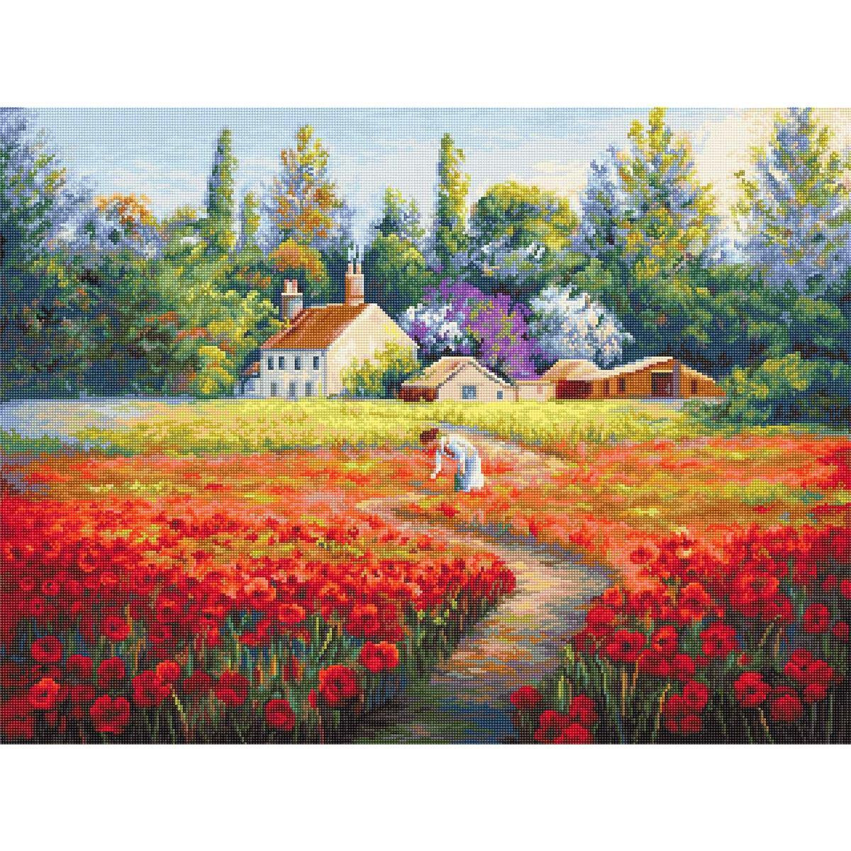 Un cuadro pintado muestra una animada escena rural con...