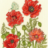 Bothy Threads Kruissteekset "Poppy Garden", telpatroon, xfy1, 25x25cm