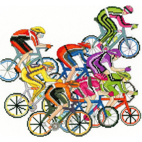Bothy Threads Juego de punto de cruz "Bicycle fun", patrón de conteo, xjr40, 26x26cm