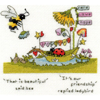 Bothy Threads counted cross stitch kit "Beautiful Friendship", XETE3, 12x12cm, DIY