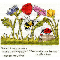 Bothy Threads counted cross stitch kit "You make me Happy", XETE1, 12x12cm, DIY