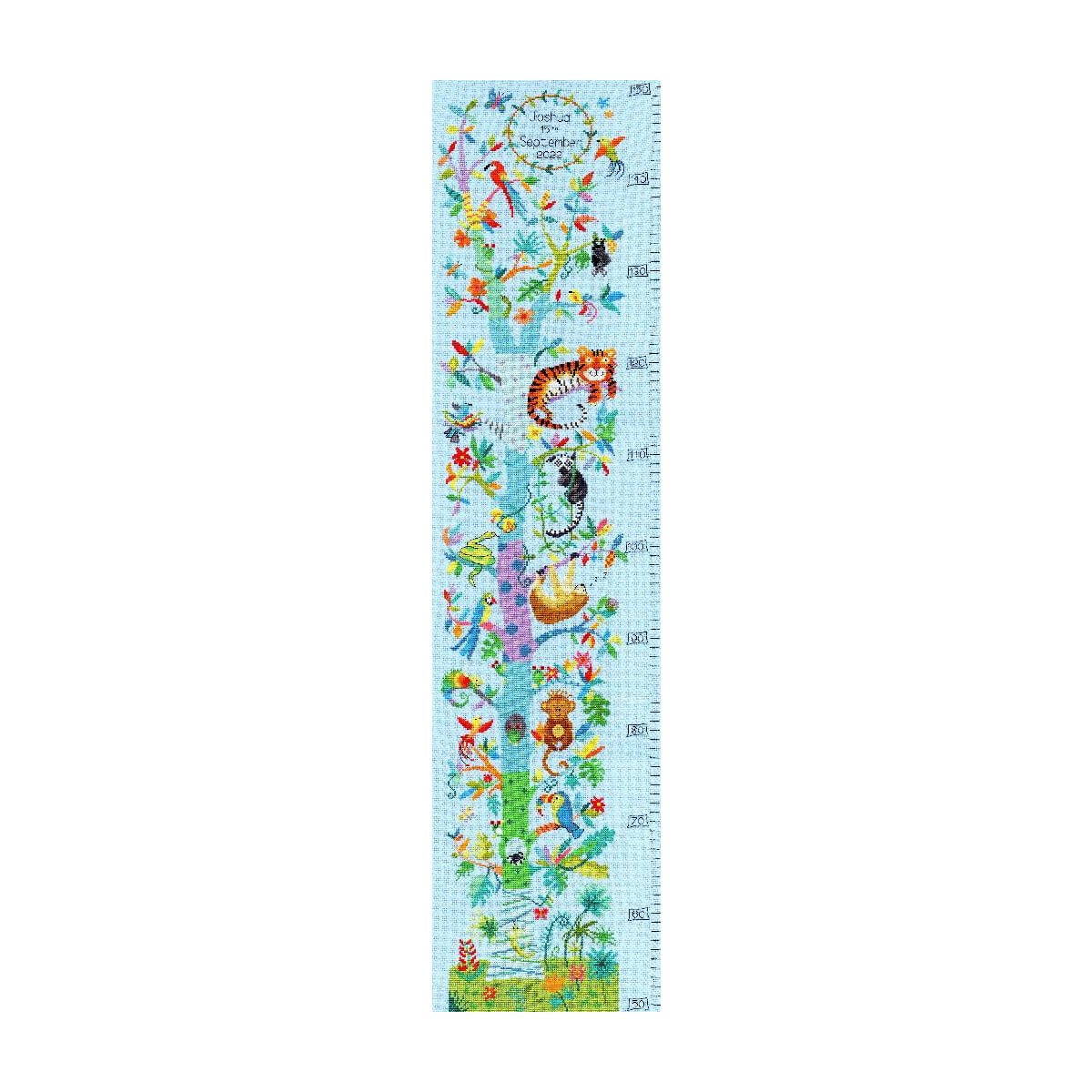 A colorful growth chart for the wall shows various...