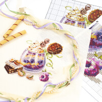 Magic Needle Zweigart Edition Counted cross stitch kit Chocolate Dessert 17 x 17cm, DIY