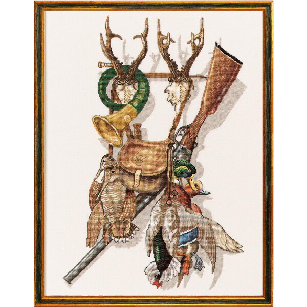 Eva Rosenstand kruissteekset "Hunting", telpatroon, 45x60cm
