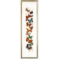Eva Rosenstand counted cross stitch kit "Butterflies", 25x90cm, DIY