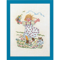 Eva Rosenstand Набор для вышивания крестом "Девушка с цветами", графский узор, 30x40 см