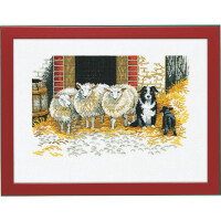 Eva Rosenstand counted cross stitch kit "Sheep and dog", 30x40cm, DIY