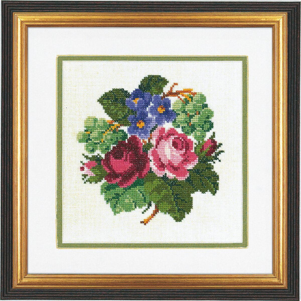 Ева Розенштанд Набор для вышивания крестом "Розы и виноград", счетная схема, 25х25 см