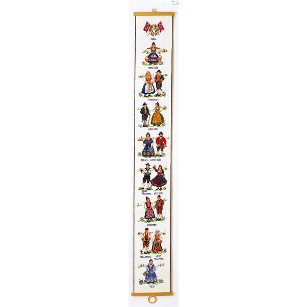 Eva Rosenstand Набор для вышивания крестом "Звенящий поезд Норвегия", счетная схема, 16x125 см