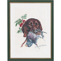 Eva Rosenstand Набор для вышивания крестом "Охотничья собака с голубем", графский узор, 30x40 см