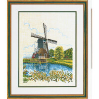 Eva Rosenstand kruissteekset "Hollandse molen 1", telpatroon, 40x50cm