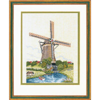Eva Rosenstand set punto croce "Dutch mill 2", schema di conteggio, 40x50cm