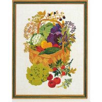 Eva Rosenstand counted cross stitch kit "Basket with vegetables", 45x60cm, DIY