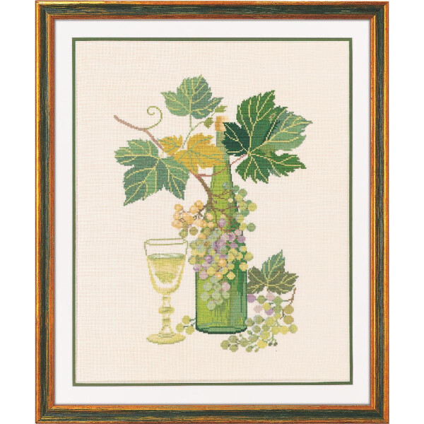 Set punto croce Eva Rosenstand "Vino bianco", schema di conteggio, 48x58cm