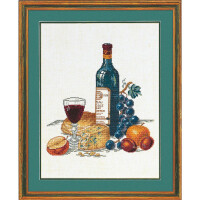 Eva Rosenstand kruissteekset "Kaas en rode wijn", telpatroon, 40x50cm