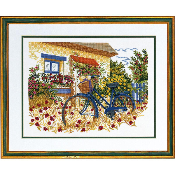 Eva Rosenstand Набор для вышивания крестом "Синий велосипед", счетная схема, 40x50 см