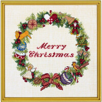 Eva Rosenstand set punto croce "Merry Christmas", schema di conteggio, 30x30cm