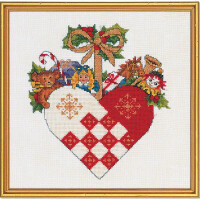 Eva Rosenstand counted cross stitch kit "Heart with toys", 25x25cm, DIY