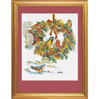 Ева Розенштанд Набор для вышивания крестом "Венок и птицы", счетная схема, 30x40 см