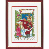 Eva Rosenstand Набор для вышивания крестом "Дед Мороз в дверях", счетная схема, 30x40 см