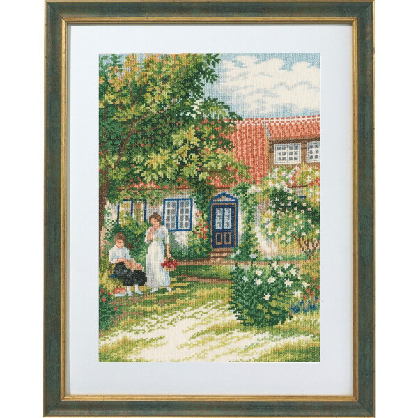 Eva Rosenstand kruissteekset "Dames in de tuin", telpatroon, 31x41cm