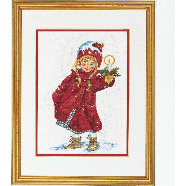 Eva Rosenstand counted cross stitch kit "Girl with candle", 30x40cm, DIY