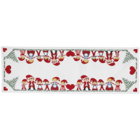 Eva Rosenstand table runner counted cross stitch kit "Elf with hearts", 37x109cm, DIY