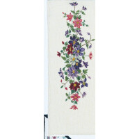 Eva Rosenstand table runner counted cross stitch kit "Clematis", 30x95cm, DIY