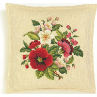 Eva Rosenstand cushion counted cross stitch kit "Poppies", 40x40cm, DIY