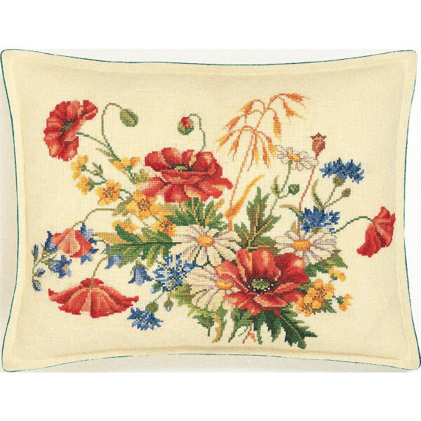 Eva Rosenstand cushion counted cross stitch kit "Cornflower", 35x45cm, DIY