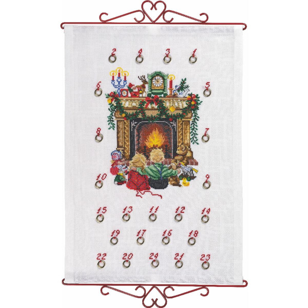Eva Rosenstand Wallhanging Cross Stitch Set "Advent Calendar, Children", Counting Pattern, 38x55cm