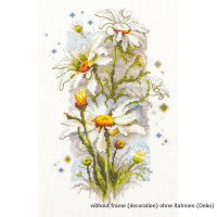 Magic Needle Zweigart Edition counted cross stitch kit "White Daisies", 14x23cm, DIY