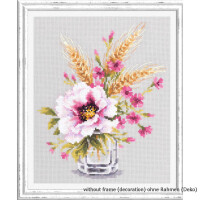 Magic Needle Zweigart Edition counted cross stitch kit "Poppy and Maiden Pinks", 18x23cm, DIY