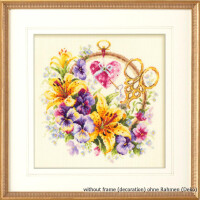 Magic Needle Zweigart Edition counted cross stitch kit "Lilies for Needlewoman", 25x25cm, DIY