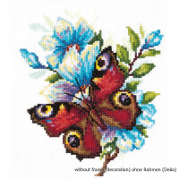 Magic Needle Zweigart Edition counted cross stitch kit "Peacock Butterfly", 17x17cm, DIY