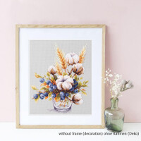 Magic Needle Zweigart Edition counted cross stitch kit "Blooming cotton and Blueberry", 18x23cm, DIY