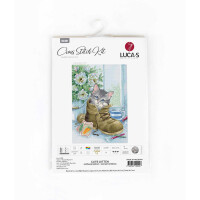 Luca-S counted cross stitch kit "Cute Kitten", 23x32cm, DIY