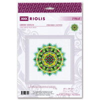 Riolis Conjunto de punto de cruz "Mandala de autoconocimiento", patrón de conteo, 20x20cm