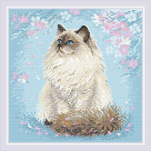 Riolis diamond mosaic kit "Meow-Zen", 30x30cm, DIY
