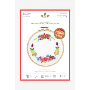 DMC stamped Stitch Kit Magical Wreath with hoop, DIY