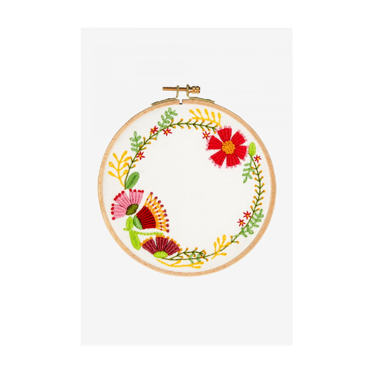 DMC stamped Stitch Kit Autumn Flowers with hoop, DIY