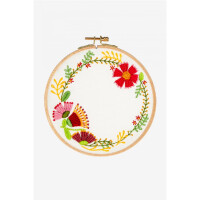 DMC stamped Stitch Kit Autumn Flowers with hoop, DIY