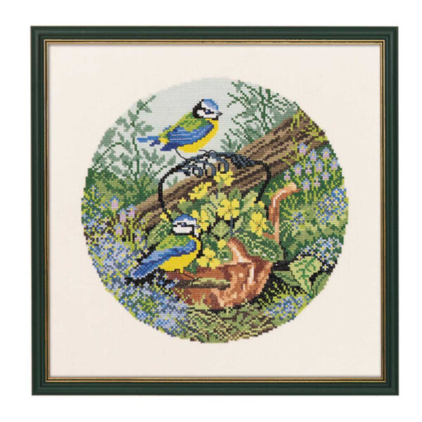 Eva Rosenstand Набор для вышивания крестом "Голубая синица/чайник", счетная картина, 30x30 см