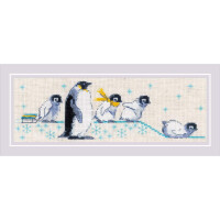 Riolis Set de point de croix "Pingouins", modèle de comptage, 24x8cm
