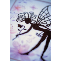 Lanarte counted cross stitch kit "Flower fairy silhouette I", 23x29cm, DIY