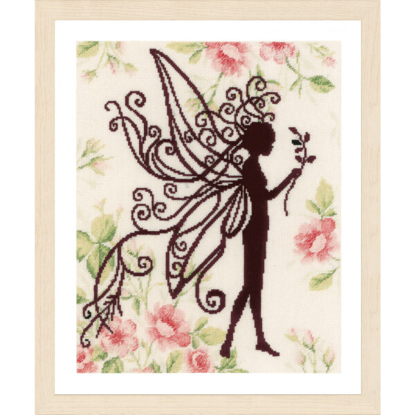 Lanarte counted cross stitch kit "Flower fairy silhouette II", 23x29cm, DIY