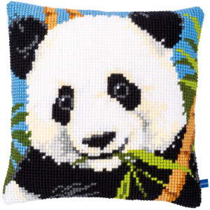 Vervaco Kreuzstichkissen "Panda", Stickbild vorgezeichnet, 40x40cm