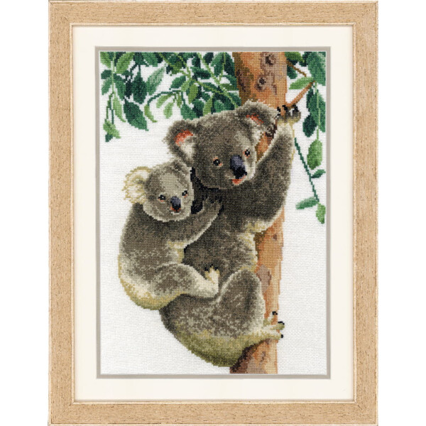 Vervaco Kreuzstich Set "Koala mit Baby", Zählmuster, 27x38cm