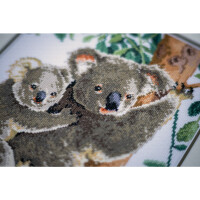 Vervaco counted cross stitch kit "Koala with baby", 27x38cm, DIY