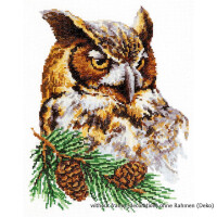 Magic Needle Zweigart Edition counted cross stitch kit "Owl", 22x27cm, DIY